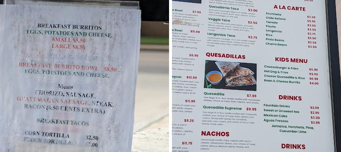Heydy's Place Menu
